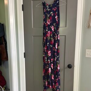 Floral Maxi Dress in Navy and Pink